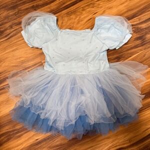 Girls Blue Tutu Dress Costume Sparkle Star Ballerina Dance Outfit Size 120 Dance
